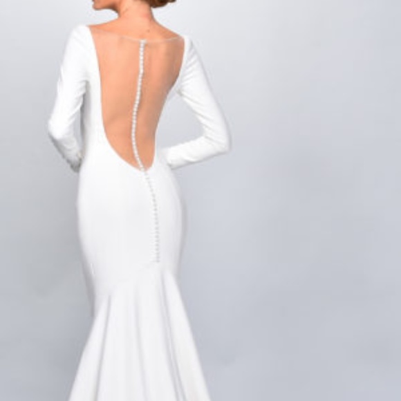 Theia Flora Wedding Dress (long sleeve, sheath) - Picture 10 of 11